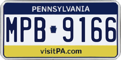 PA license plate MPB9166