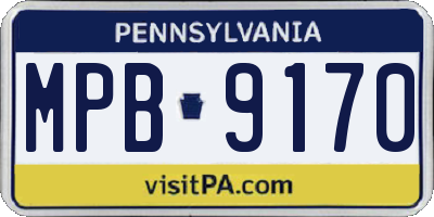 PA license plate MPB9170