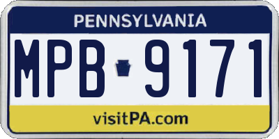 PA license plate MPB9171