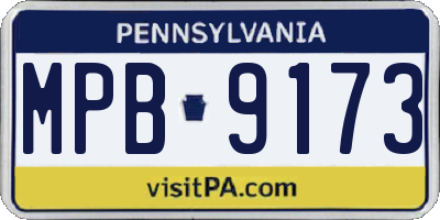 PA license plate MPB9173