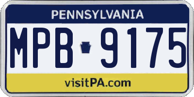 PA license plate MPB9175
