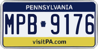 PA license plate MPB9176