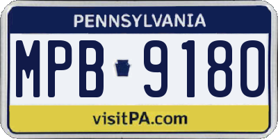 PA license plate MPB9180
