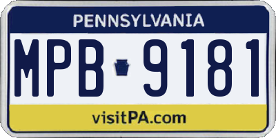 PA license plate MPB9181