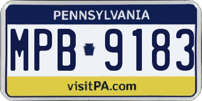 PA license plate MPB9183