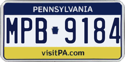 PA license plate MPB9184