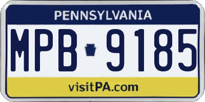 PA license plate MPB9185