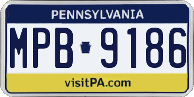 PA license plate MPB9186