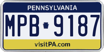 PA license plate MPB9187