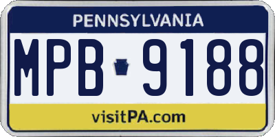PA license plate MPB9188