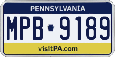 PA license plate MPB9189