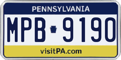 PA license plate MPB9190