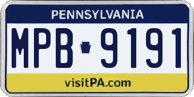 PA license plate MPB9191