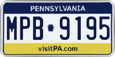 PA license plate MPB9195