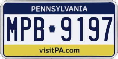 PA license plate MPB9197