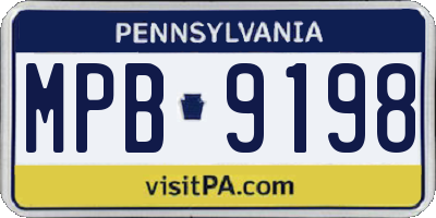 PA license plate MPB9198