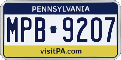PA license plate MPB9207