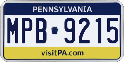 PA license plate MPB9215