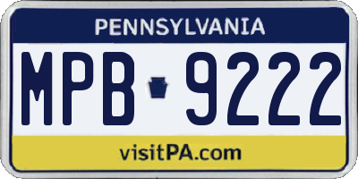 PA license plate MPB9222