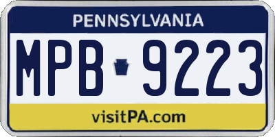 PA license plate MPB9223