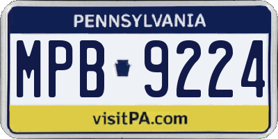 PA license plate MPB9224