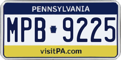 PA license plate MPB9225