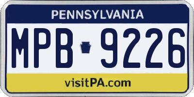 PA license plate MPB9226