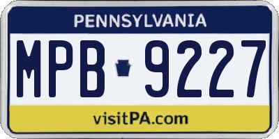 PA license plate MPB9227