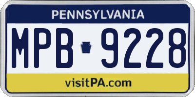PA license plate MPB9228