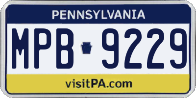 PA license plate MPB9229