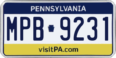 PA license plate MPB9231