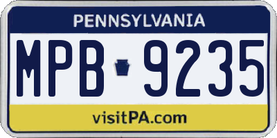 PA license plate MPB9235
