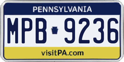 PA license plate MPB9236