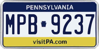 PA license plate MPB9237
