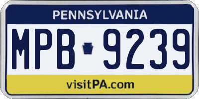 PA license plate MPB9239