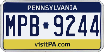 PA license plate MPB9244