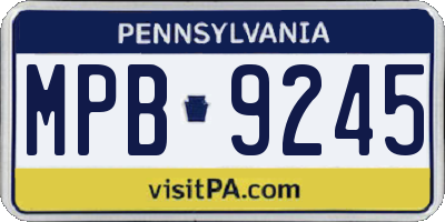 PA license plate MPB9245