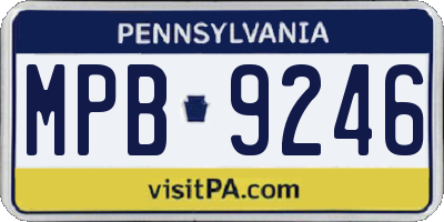 PA license plate MPB9246