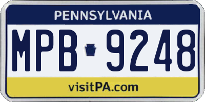 PA license plate MPB9248