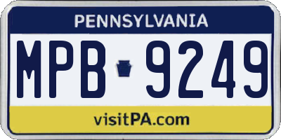 PA license plate MPB9249