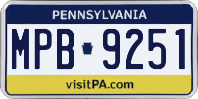 PA license plate MPB9251