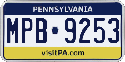 PA license plate MPB9253
