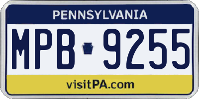PA license plate MPB9255