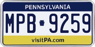PA license plate MPB9259