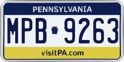 PA license plate MPB9263