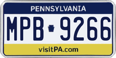 PA license plate MPB9266