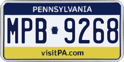 PA license plate MPB9268