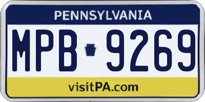 PA license plate MPB9269