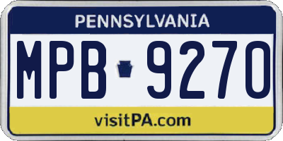 PA license plate MPB9270