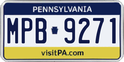 PA license plate MPB9271